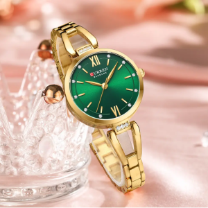 Curren 9092 Luxury Quality Women’s Quartz Watch – Gold Green