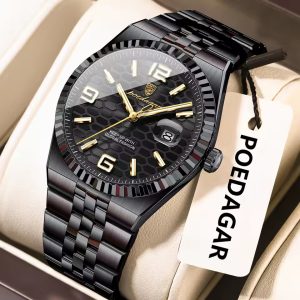 POEDAGAR 839 Luxury Fashion Men's Quartz Watch - Black Black
