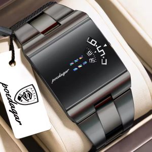 POEDAGAR 857 Top Rectangle Original Men's Quartz Watch – GunColor Grey